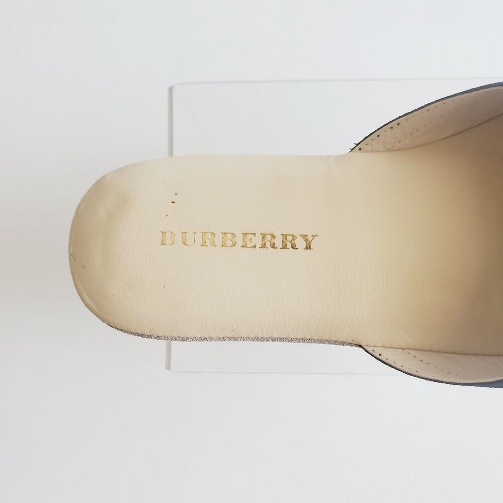 VTG Burberry Women’s Slippers IT 37 US 7 Plaid Canvas Nova Check Mules - Picture 5 of 9